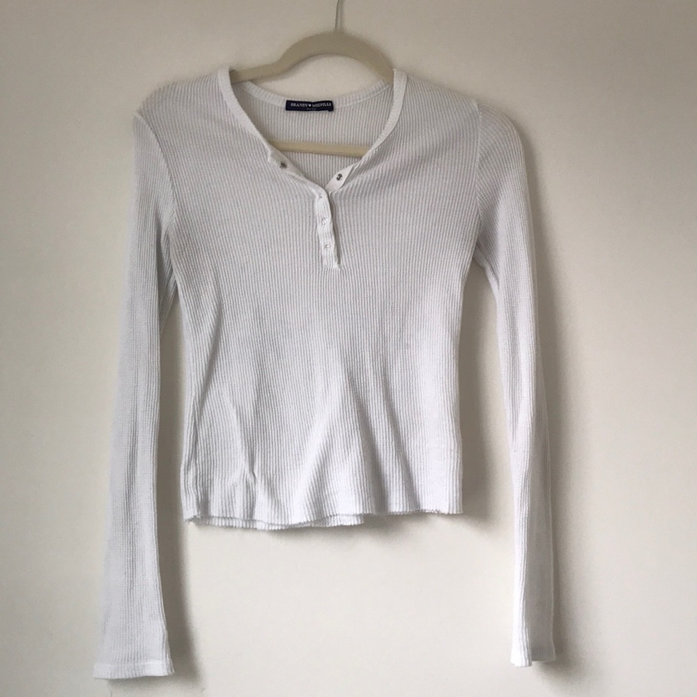 Brandy Melville white waffle knit top